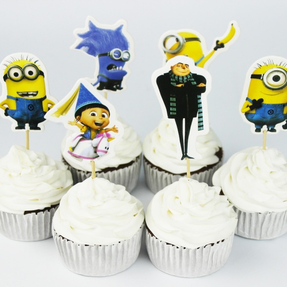 Independent Party Supplies 6 Minions Cupcake Toppers Fun Cake